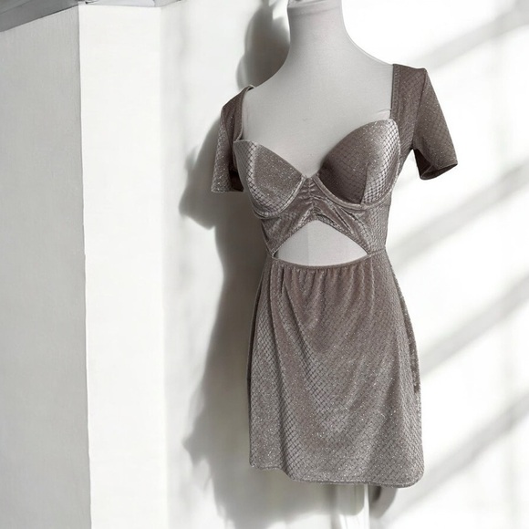 Dresses & Skirts - La Senza glitter Short Sleeve Cutout Dress lingerie clubbing fairy y2k glam m